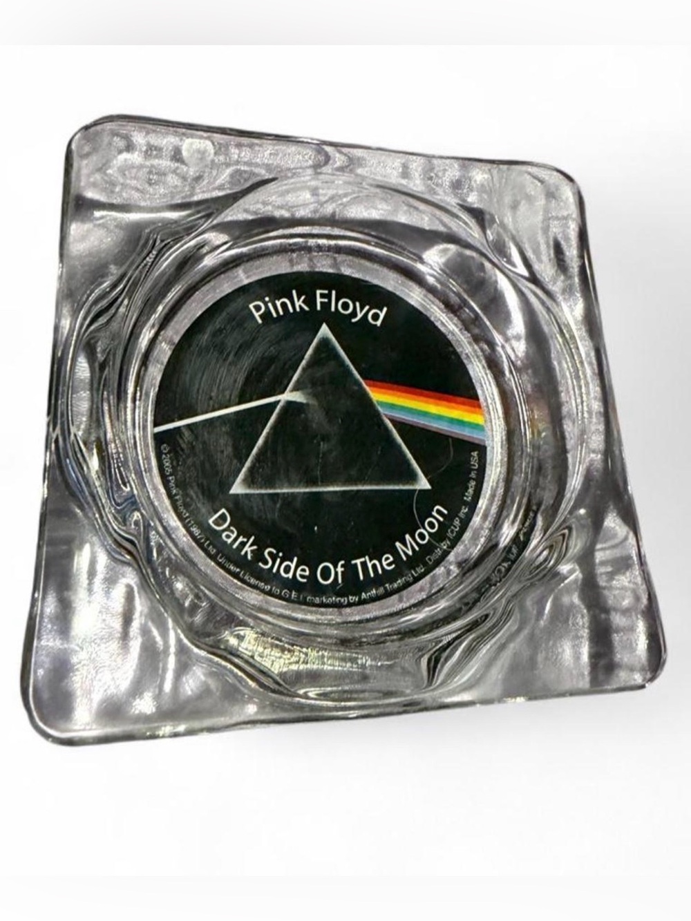 Vintage Pink Floyd Dark Side Of The Moon Glass Ashtray